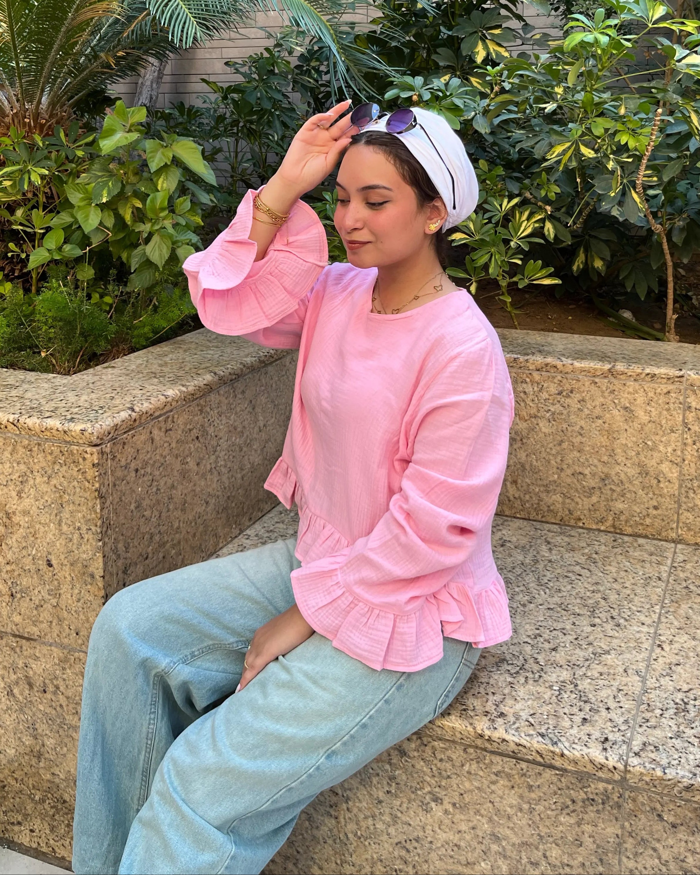 Sunbeam Top Baby Pink - full length outdoor